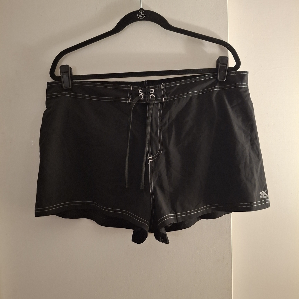ZeroXposur Women's Black Swim Shorts with Drawstring